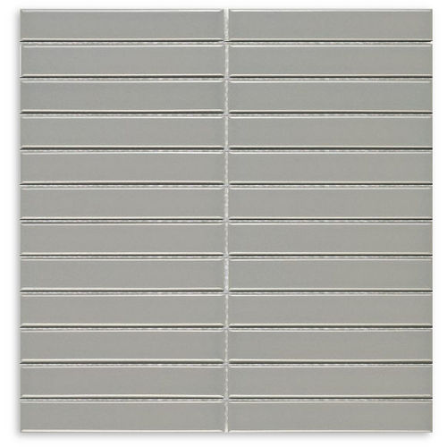 Porcelain Flat light Grey Gloss Tiles 22x145