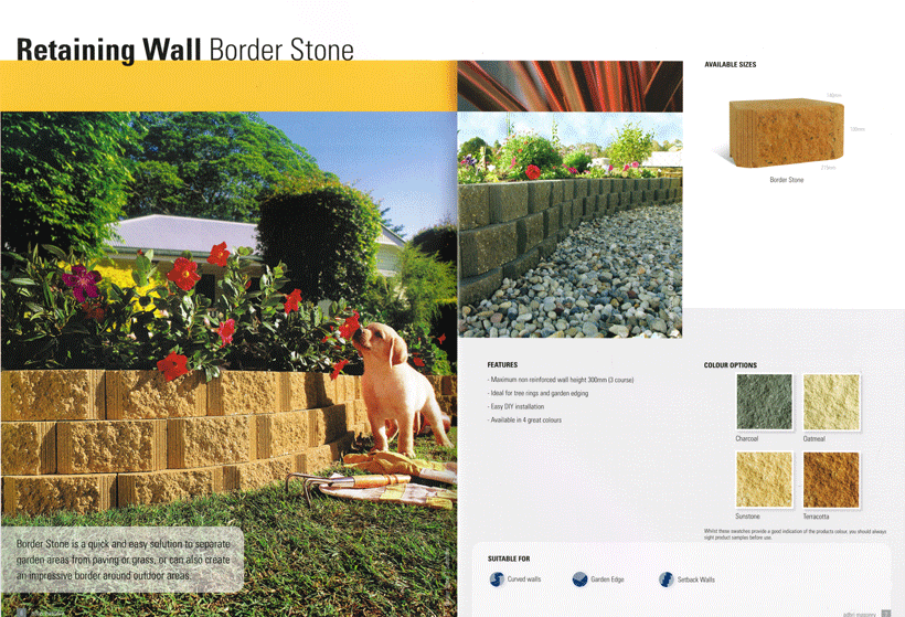 Adbri Border Stone Retaining Walls - Buy Online and Save